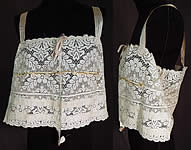 Vintage Bien Jolie Brassiere White Filet Lace Rosette Camisole Bra Bandeau Top 
