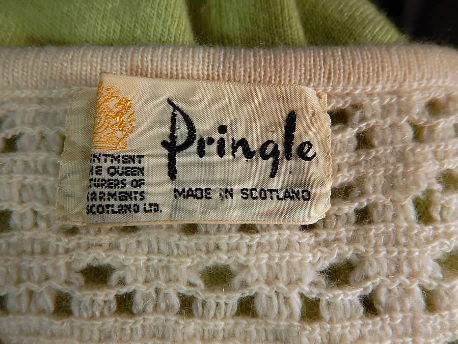 Vintage Pringle Scotland Cashmere Crochet Knit Sweater Shift Dress Pencil Skirt
The dress measures 41 inches long, with a 36 inch bust, 28 inch waist and 36 inch hips. There is a "Pringle Made in Scotland" label sewn inside. It is in good condition, with only a tiny mended repair on the bottom back skirt which is difficult to see. This is truly a wonderful piece of knitwear wearable art! 