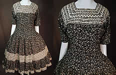 Vintage Justin's Prewitt New Mexico Fiesta Patio Squaw Dress Circle Skirt & Top
