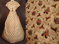 Victorian Chintz Calico Floral Heart Print Skirt Fabric Fichu Pelerine Shawl Cape
