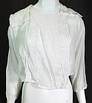 Vintage Edwardian White Cotton Batiste Striped Sailor Collar Middy Blouse Shirt
