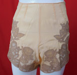 Unworn 1940s Vintage Zipanty Pink Silk Ecru Lace Trim Tap Pants Panties Lingerie

