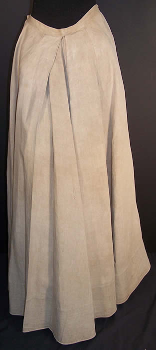 Edwardian Ecru Linen Ladies Walking Suit Skirt  Back View.