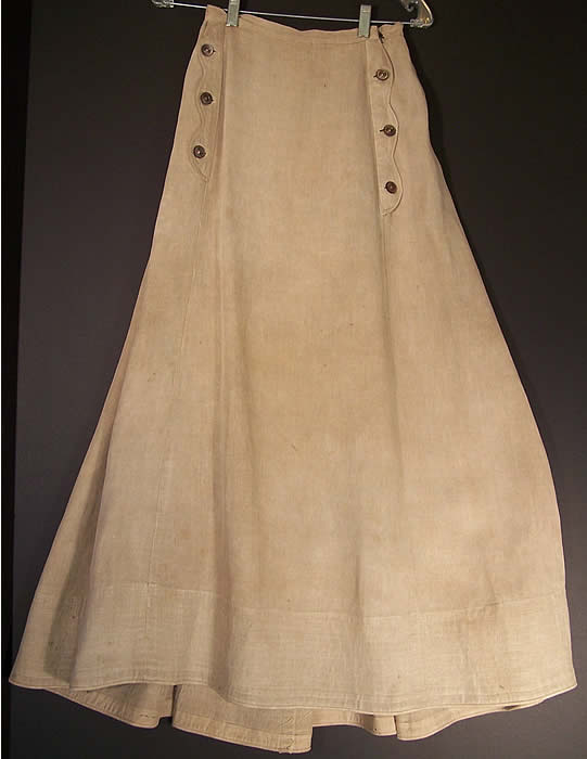 Edwardian Ecru Linen Ladies Walking Suit Skirt 