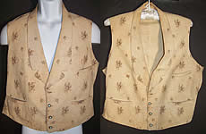 Victorian Men's Thistle Roller Print Cotton Waistcoat Vest