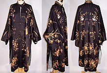 Antique Chinese Precious Objects Gold Couching Embroidered Robe Coat