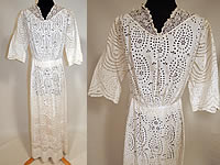 Victorian White Cotton Broderie Anglaise Eyelet Embroidery Cutwork Lace Dress