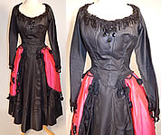Vintage Black Pink Silk Sequin Beaded Dress Carmen Costume Tennessee Ernie Ford Show
