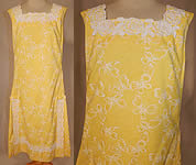 Vintage The Lilly Pulitzer Yellow & White Butterfly Novelty Print Lace Trim Shift Dress
