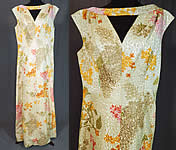 Vintage Tissu Staron Paris Label Gold Lamé Lame Brocade Evening Gown Maxi Dress
