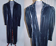 Vintage Emery Bird Thayer Co Black Velvet Long Evening Jacket Opera Coat
