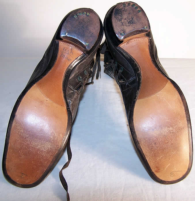 Victorian Ladies Side Lace-up Dainty Boots Close up.