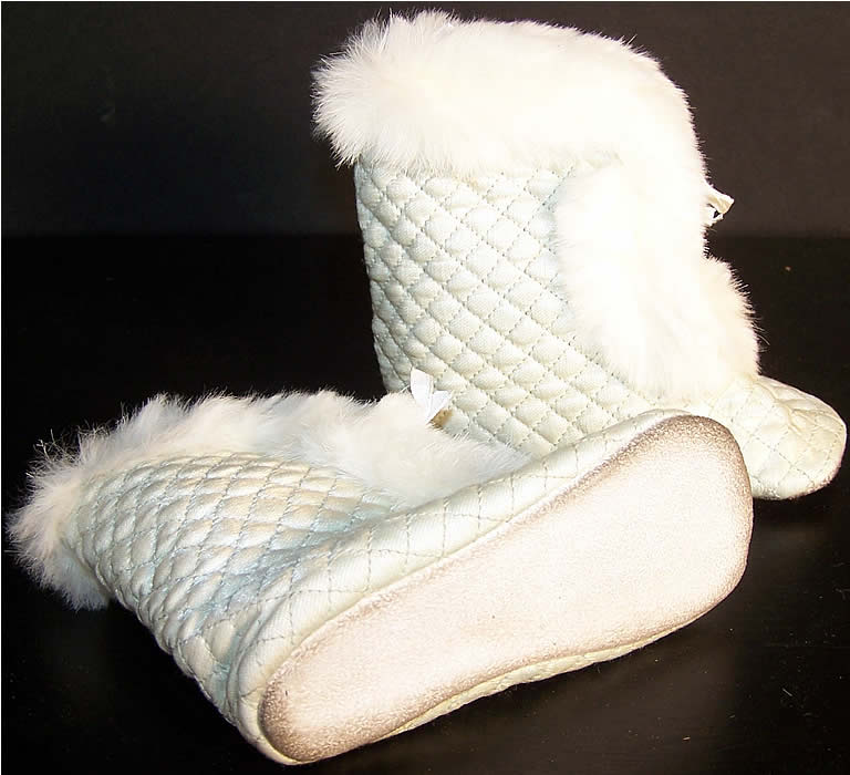 Edwardian Baby Blue Quilted Carriage Boots