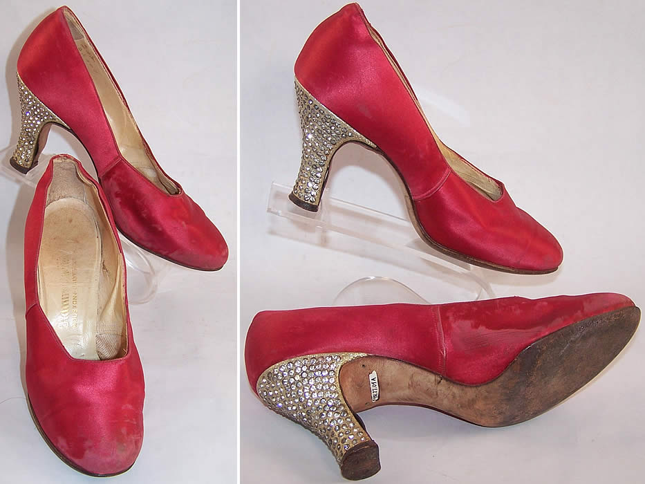 red bedazzled heels
