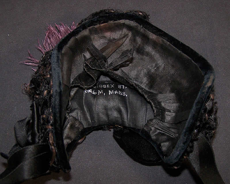 Victorian Mourning Bonnet  Close up.