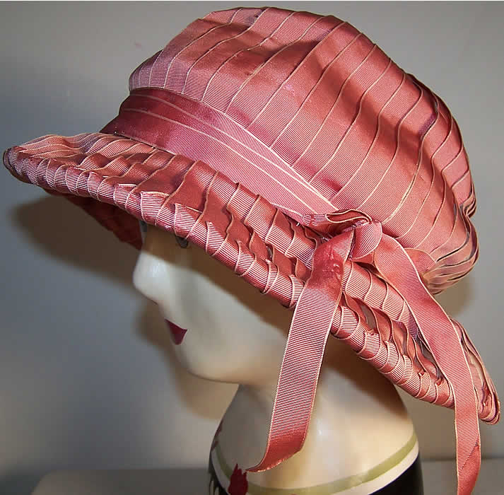 Maison Lewis Paris Pink Flapper Cloche Hat  Front view.