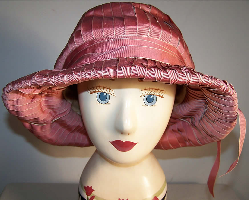 Maison Lewis Paris Pink Flapper Cloche Hat Back View.