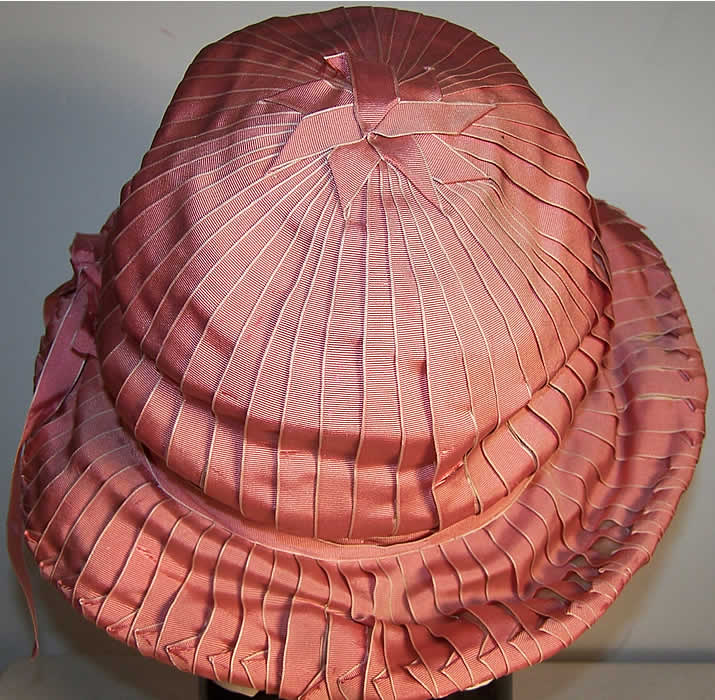 Maison Lewis Paris Pink Flapper Cloche Hat side view.