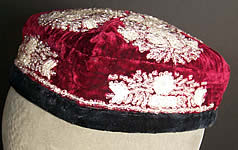 Russian Caucasus Uzbek Beaded Square Skullcap Doppa Hat