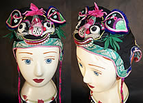 Chinese Child Infant Silk Applique Tiger Wind Hat