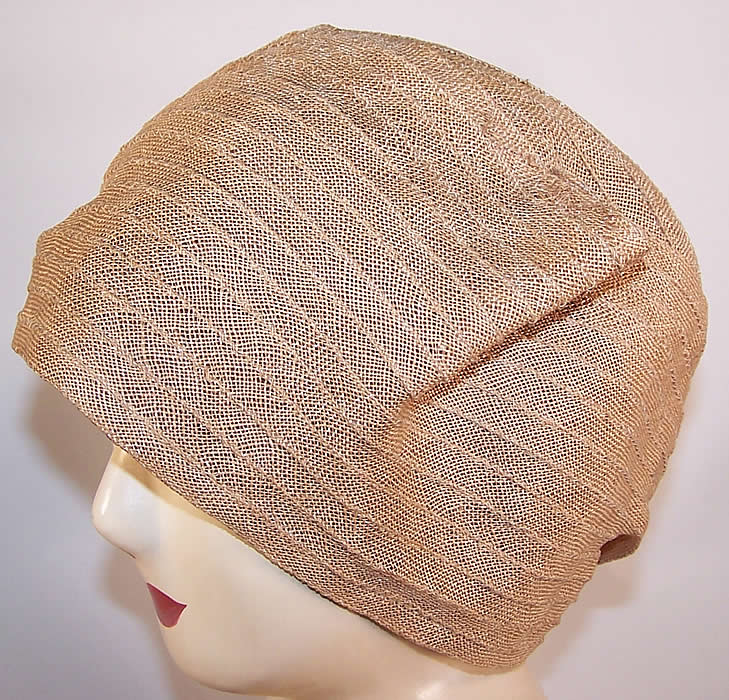 Vintage Natural Straw Asymmetrical Brown Velvet Flower Flapper Cloche Hat