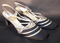 Miles Fifth Avenue Black & Silver Art Deco Shoes