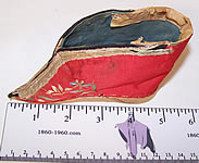 Antique Chinese Red Silk Embroidered Bound Foot Lotus Slipper Shoe