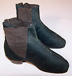 Victorian Child's Black Wool Straight Sole Dainty Ankle Half Boots