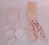 Antique French White Cotton Knitted Socks Stockings 19th -  Denmark