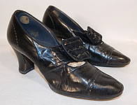Vintage Bruce Cardwell's Toronto Label Black Patent Leather Art Deco Buckle Shoes
