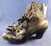 Victorian Unworn Vintage The J&K Shoe Gray Black Two Tone Leather High Top Boots
