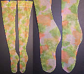 Vintage Water Colors Pastel Thigh High Nylon Stockings
