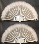 Victorian Dandelion Butterfly Feather Fan & Box 