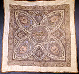 Antique Ottoman Turkish Hagia Sophia Gold Metallic Embroidered Linen Tablecloth