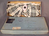 Vintage Paris France Pink & Black Plaid Check Silk Ribbon Bow High Neck Collar
