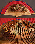 Vintage Spanish Flamenco Dancer Wood Transfer Print Pleated Fabric Folding Fan
