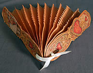 Vintage Beistle Die Cut Valentine Card Fold Out Pleated Tissue Paper Folding Fan
