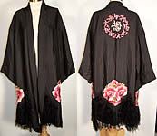 Silk Embroidered Piano Shawl Kimono Robe Coat