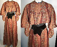 Victorian Paisley Wool Bodice & Skirt Fabric Panel