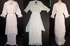 Titanic White Net Embroidered Lace Rosette Dress