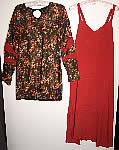 Art Deco Gold Lamé Cinnabar Slip Dress & Tunic Top