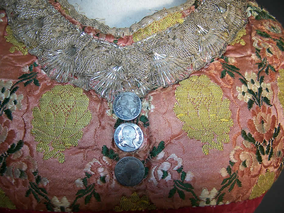 Antique German Bavarian Folk Costume Bodice Top Close up.