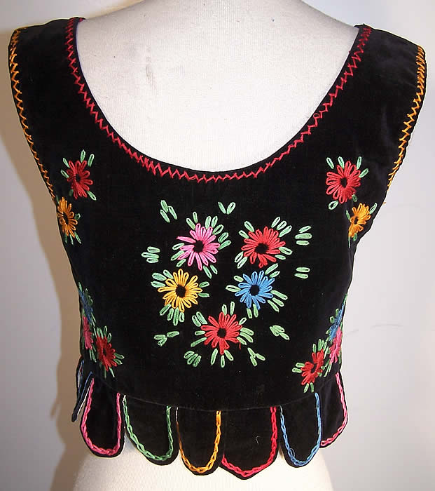 Embroidered Bodice Polish Folk Vest Corset Top