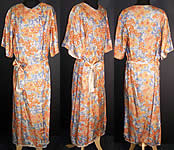 Japanese Raw Silk Screen Kimono Robe