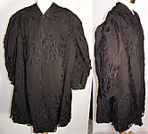 Edwardian Battenburg Tape Lace Black Silk Coat 