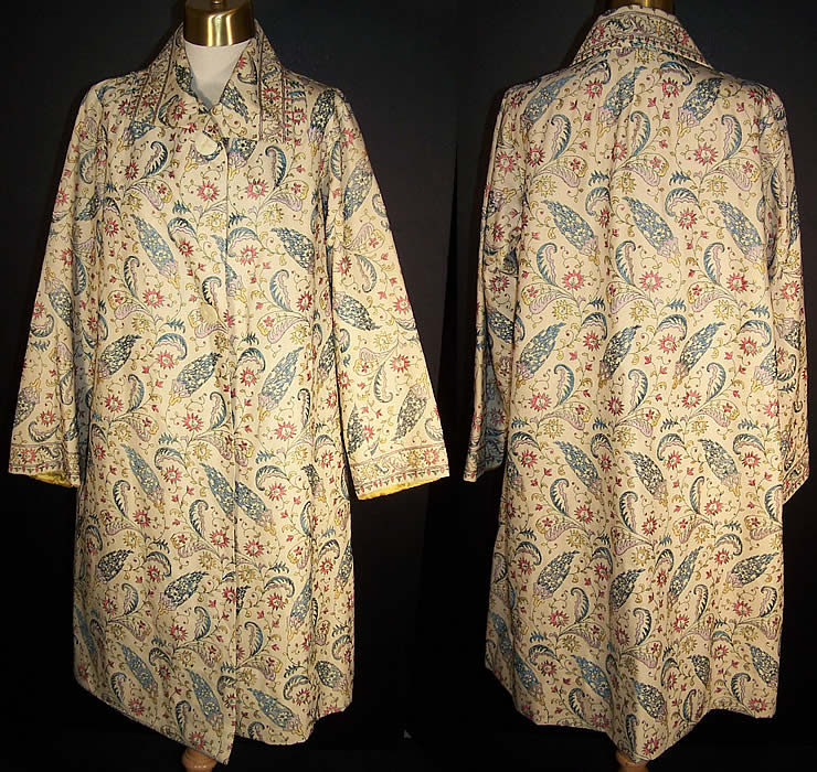  A&K Arouani Paisley Embroidered Egyptian Coat Jacket  Front view.