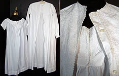 Victorian White Cotton Soutache Nightgown Robe Trousseau