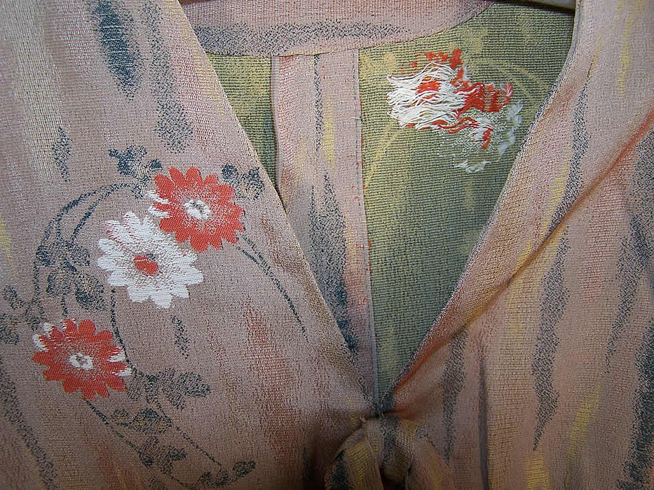 Vintage Japanese Ikat Silk Daisy Dress & Suit Jacket Close up.