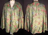 Antique Botanical Green Chintz Roller Print Shirt Jacket