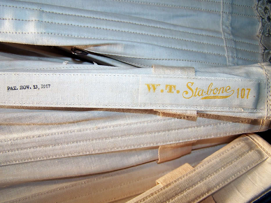 Edwardian W.T. Stabone 107 White Longline Corset Garters Close up.